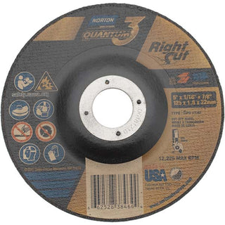 5 x 1/16" 36-Grit Ceramic Alumina Grinding & Cutoff Wheel - Norton 66252838464