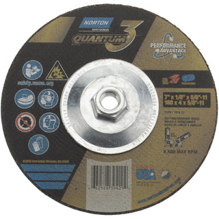 7 x 1/8" 24-Grit Ceramic Alumina Grinding & Cutoff Wheel - Norton 66252839429