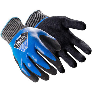 Black; Blue HPPE; Fiberglass Blend General Purpose Gloves - HexArmor. 2065-XL (10)