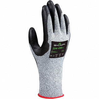 Large Gray Engineered Yarn; HPPE; Spandex Cut-Resistant Gloves - SHOWA 234L-08