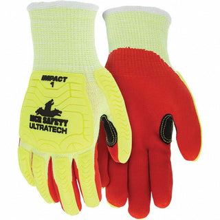 2X-Large Lime; Red HPPE Cut, Puncture & Abrasion-Resistant Gloves - MCR Safety UT1956XXL