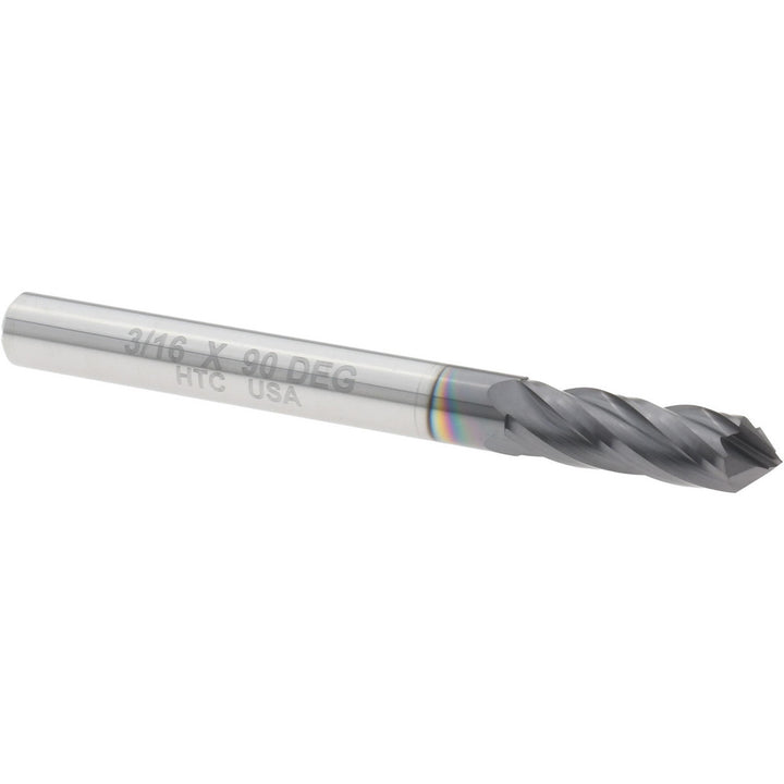 3/16" 4-Flute Solid Carbide Drill Mill End Mill, AlTiN - Harvey Tool 15312-C3