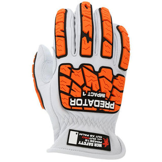X-Large Orange; White Goatskin; HPPE Cut, Puncture & Abrasion-Resistant Gloves - MCR Safety PD43612XL