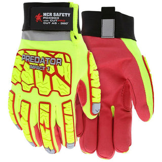 X-Large Lime; Red Synthetic; HPPE Cut, Puncture & Abrasion-Resistant Gloves - MCR Safety PD4903XL