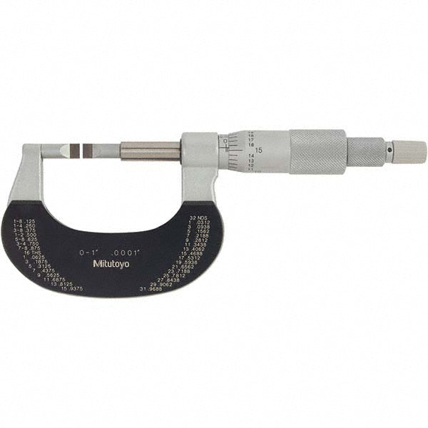 1.0000" Micrometer, 0.00015" accuracy - Mitutoyo 122-151-10CAL