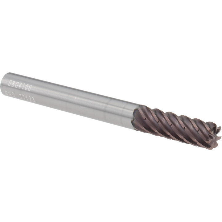 1/4" 7-Flute Solid Carbide Corner Radius End Mill, TM - SGS 77123