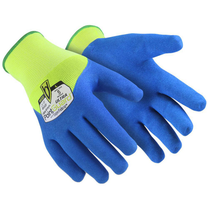 Large Blue; High-Visibility Green Polyester (Shell) General Purpose Gloves - HexArmor. 9032-L (9)