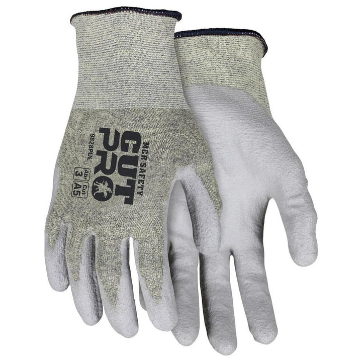 Large Gray Aramid Cut & Puncture-Resistant Gloves - MCR Safety 9828PUL
