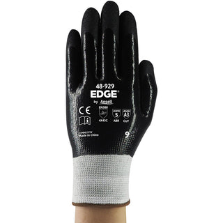 Black; White Nitrile Abrasion Resistant; Cut & Puncture-Resistant; Water Repellent Gloves - Ansell 48929070