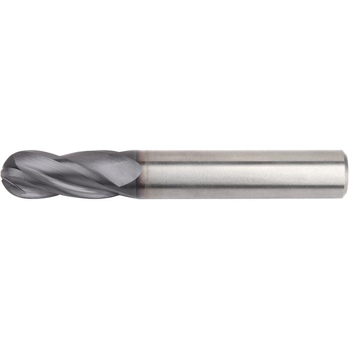 3/8" 4-Flute Solid Carbide Ball End Mill, TiAlN - Widia 5825684