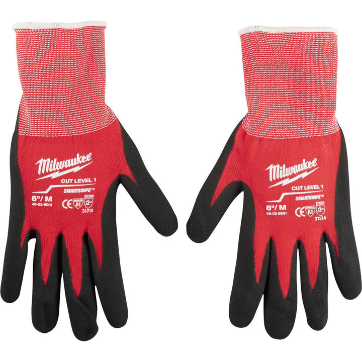 Medium Red; Black HPPE Blend; Nylon Cut & Puncture-Resistant Gloves - Milwaukee Tool 48-22-8901