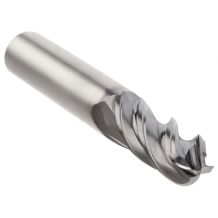 1/2in" 4-Flute Solid Carbide Ball End Mill, AlTiN - Kennametal 6767752