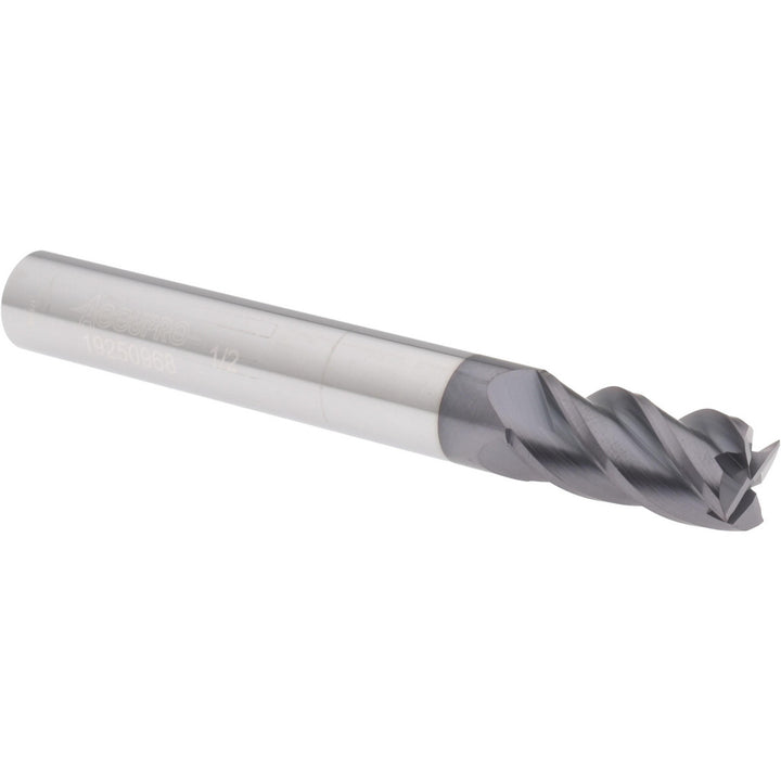 1/2" 4-Flute Solid Carbide Square End Mill, AlTiN+ - Accupro 14505816