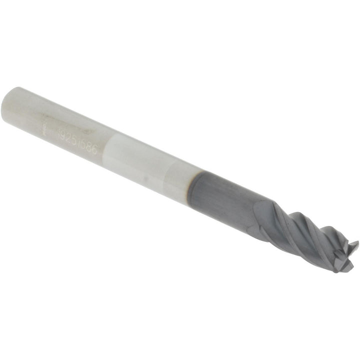 3/16in" 4-Flute Solid Carbide Corner Radius End Mill, AlTiN+ - Accupro 14556361