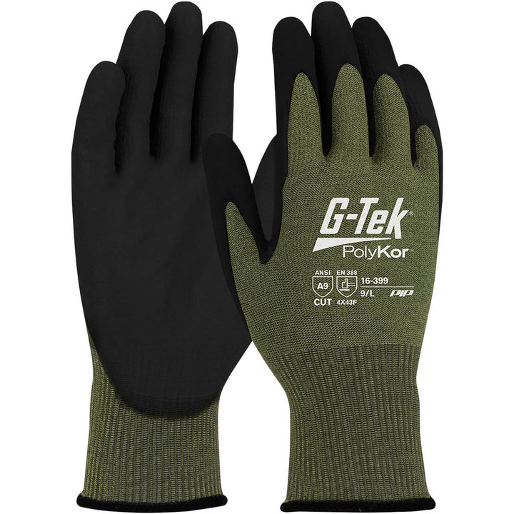 X-Large Green PolyKor Cut-Resistant Gloves - PIP 16-399/XL