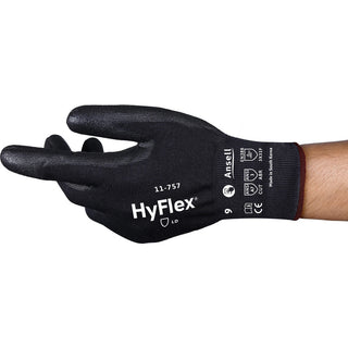 Medium Black Nylon; Stainless Steel; Polyester; Tungsten Steel Cut-Resistant Gloves - Ansell 11757080