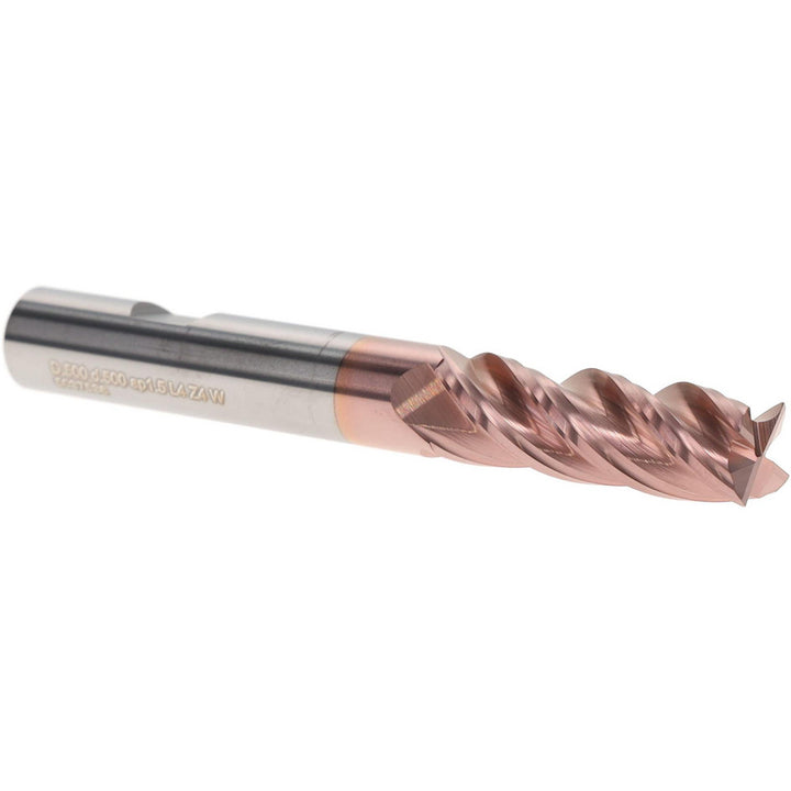 1/2" 4-Flute Solid Carbide Square End Mill, TiAlCN - Iscar 3401299