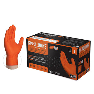 Orange Nitrile Gloves - Gloveworks GWON46100