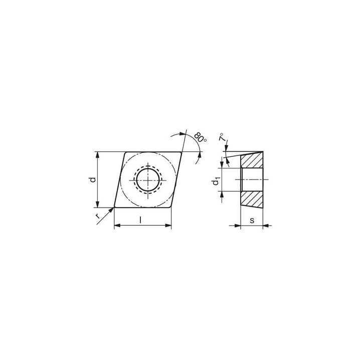 CCGT 120404FN-25P H210T Carbide Insert, Grade H210T - Ceratizit 70248642