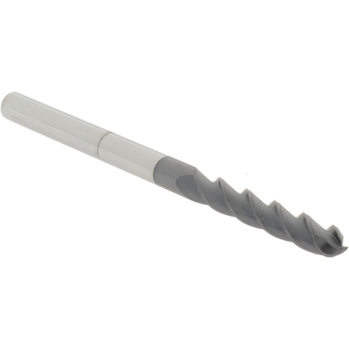 1/4" 3-Flute Solid Carbide Ball End Mill, AlTiN+ - Accupro 14788662