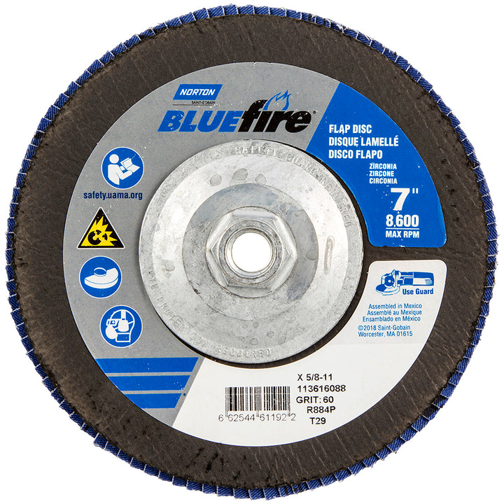 7" 60-Grit Zirconia Alumina Disc - Norton 66254461192
