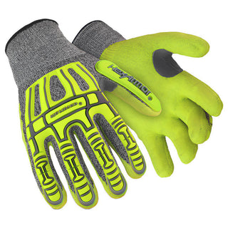 Large Gray; Lime Green HPPE; Fiberglass Blend General Purpose Gloves - HexArmor. 2090X-L (9)