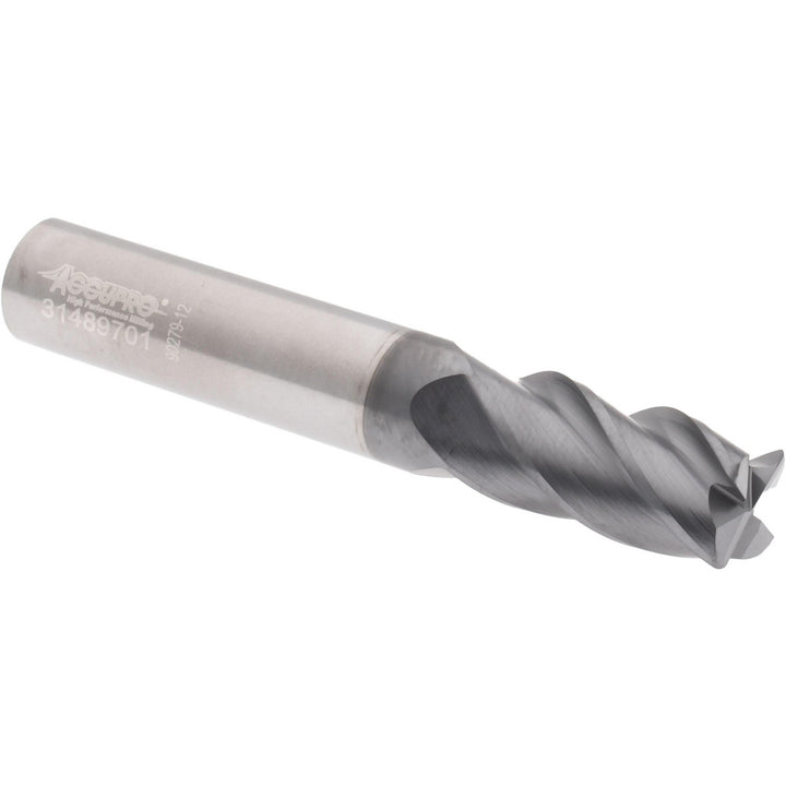7/16" 4-Flute Solid Carbide Corner Radius End Mill, AlCrTiN - Accupro 95170106