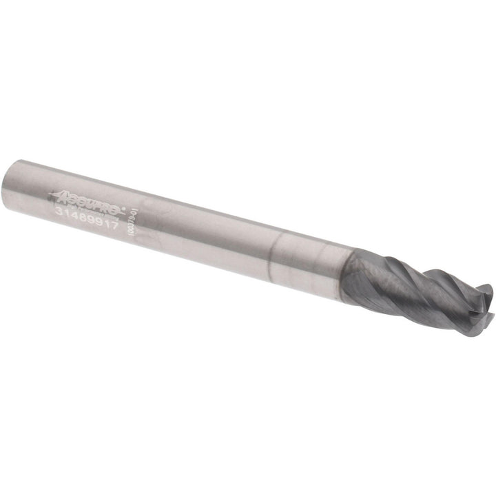 1/4" 4-Flute Solid Carbide Corner Radius End Mill, AlCrTiN - Accupro 310105