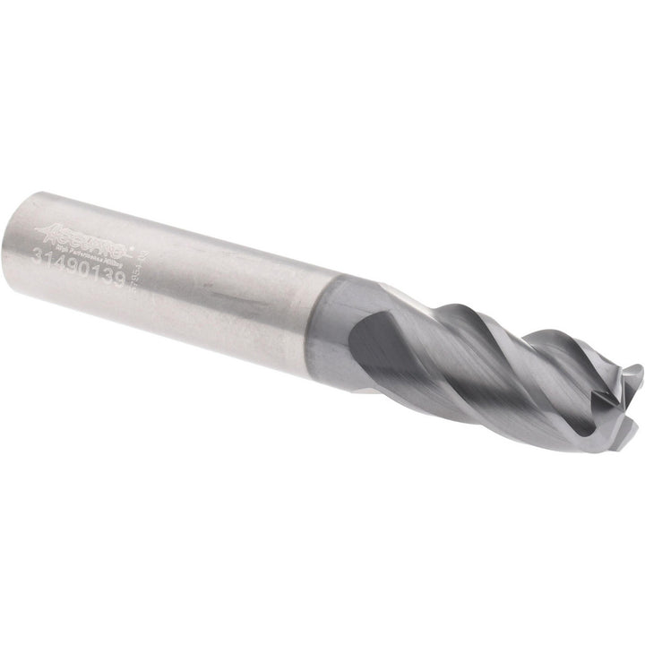 7/16" 4-Flute Solid Carbide Corner Radius End Mill, AlCrTiN - Accupro 95170108