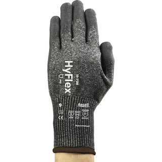 Small Gray; Black Fiberglass; HPPE; Polyester; Spandex Cut-Resistant Gloves - Ansell 11738070