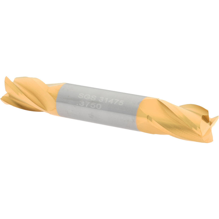 3/8" 4-Flute Solid Carbide Square End Mill, TiN - SGS 31475