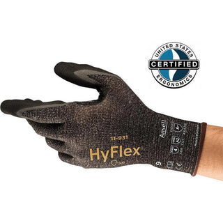 Large Gray; Black Dyneema Diamond Cut-Resistant Gloves - Ansell 11931090