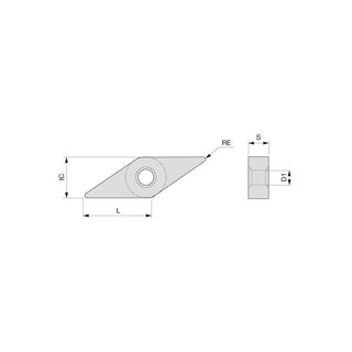 VNMG 331 TSF Carbide Insert, Grade AH120, TiAlN - Tungaloy 6854308