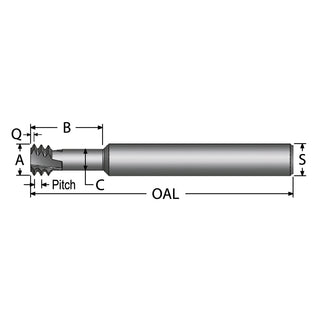 Helical Flute Thread Mills - Scientific Cutting Tools TMLR4-.5MMA