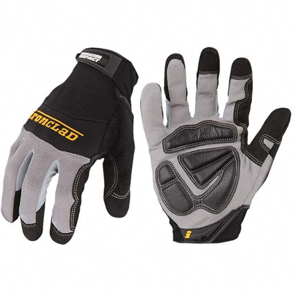 Large Black Terrycloth Impact Gloves - ironCLAD WWI2-04-L
