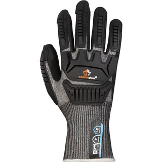 Large Gray; Black Cotton; Nylon Cut-Resistant Gloves - Superior Glove Works S15GPNVB-9