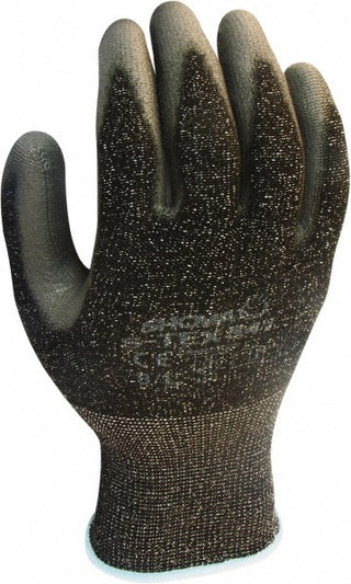 Medium Black Polyester; Stainless Steel Cut-Resistant Gloves - SHOWA S-TEX541M-07