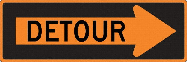 Right Detour Inside Sign - AccuformNMC TM195K