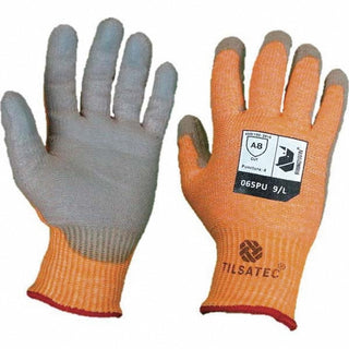 Large Orange RhinoYarn Cut-Resistant Gloves - Tilsatec TTP065PU-090