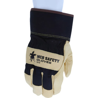 Medium Beige; Black; Brown Pigskin Leather General Purpose Gloves - MCR Safety 1970M