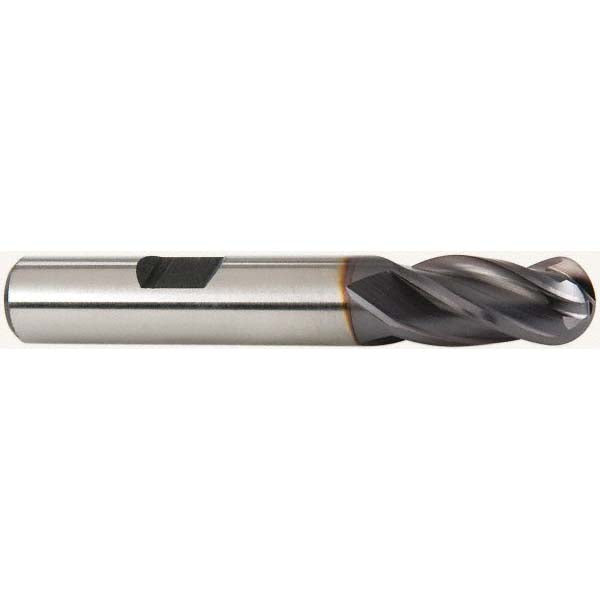 3/8" 4-Flute Cobalt Ball End Mill, TiCN - Hertel E7020024