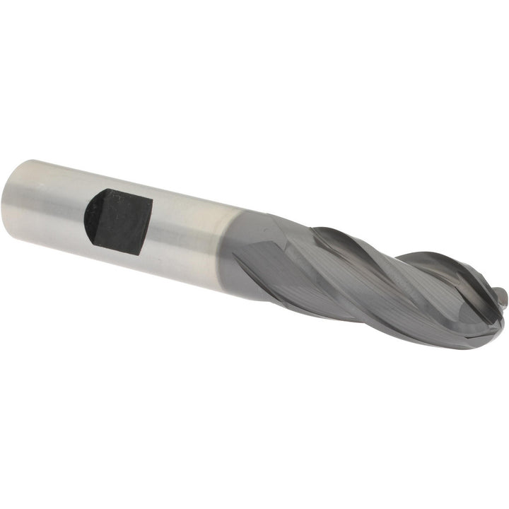 1/2" 4-Flute Cobalt Ball End Mill, TiCN - Hertel E7020032