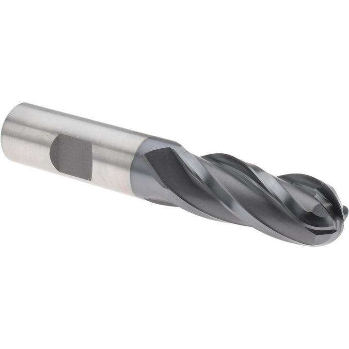 5/8" 4-Flute Cobalt Ball End Mill, TiCN - Hertel E7020040