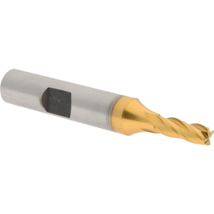 3/16" 4-Flute Cobalt Square End Mill, TiN - Hertel E4039012