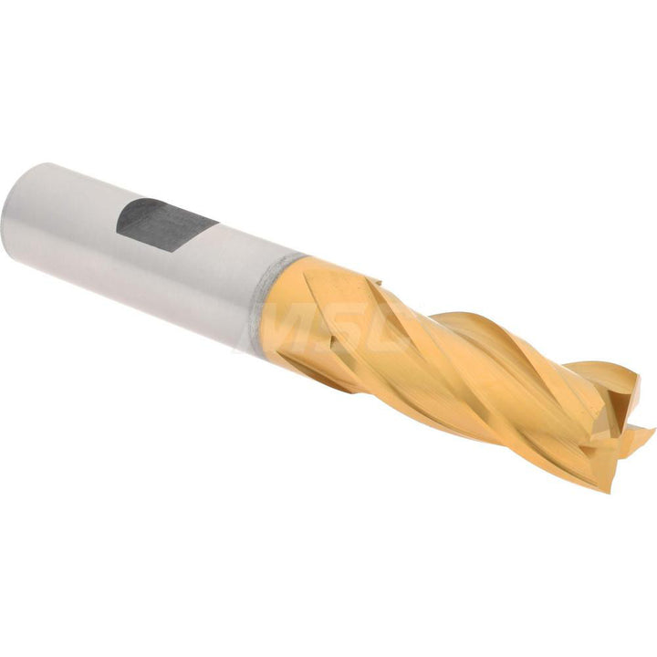 1/2" 4-Flute Cobalt Square End Mill, TiN - Hertel E4039032