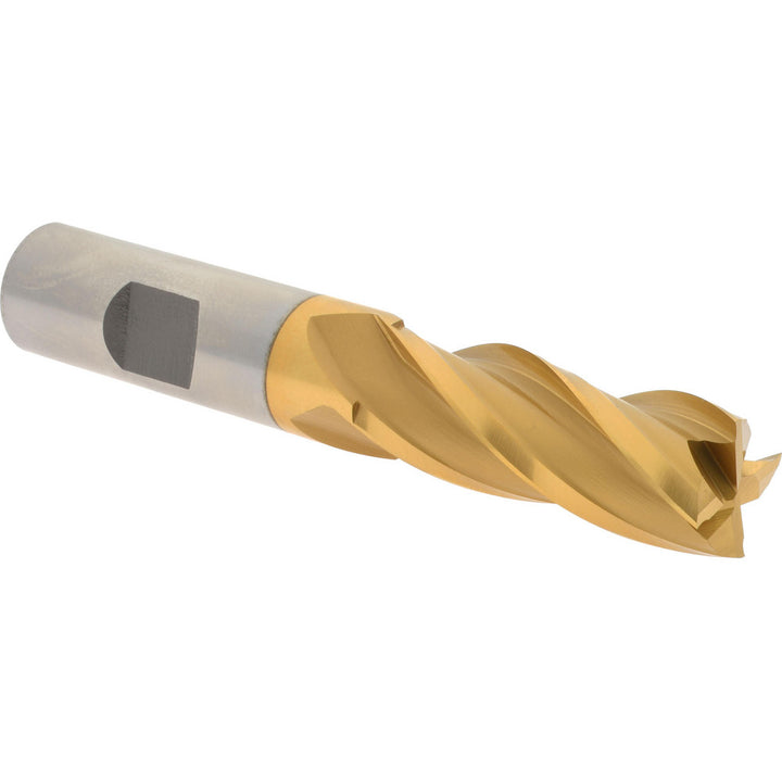 5/8" 4-Flute Cobalt Square End Mill, TiN - Hertel E4039040