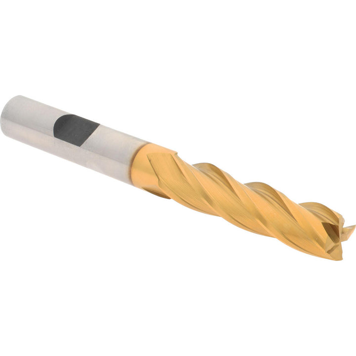 3/8" 4-Flute Cobalt Square End Mill, TiN - Hertel E4040024
