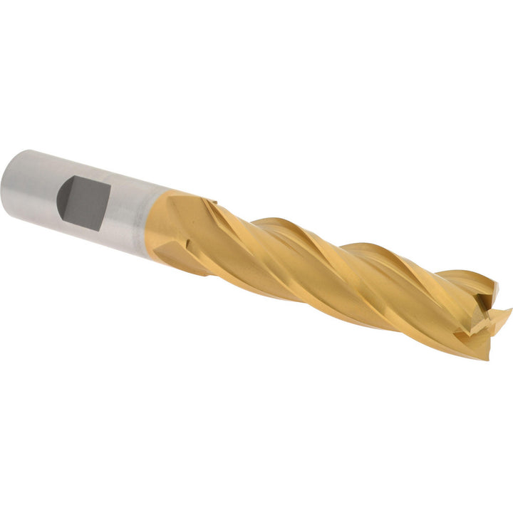 5/8" 4-Flute Cobalt Square End Mill, TiN - Hertel E4040040