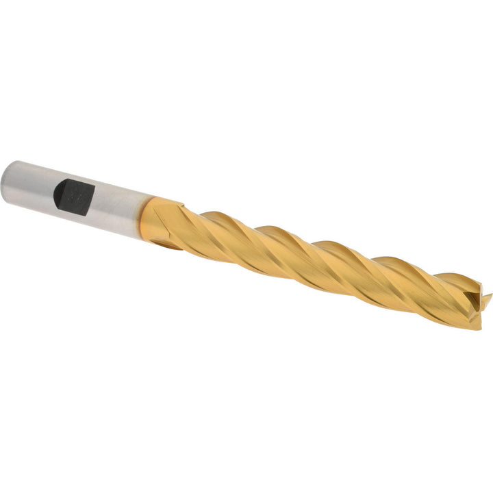 3/8" 4-Flute Cobalt Square End Mill, TiN - Hertel E4041024