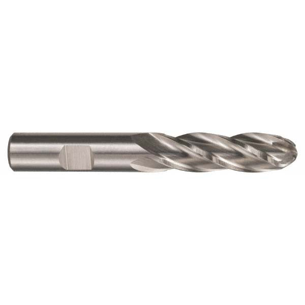 1" 4-Flute High Speed Steel Ball End Mill - Hertel GG020064